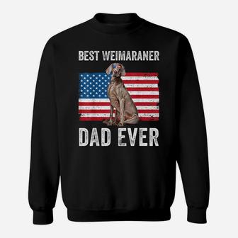 Mens Weimaraner Dad American Flag Dog Lover Owner 4Th Of July Men Sweatshirt | Crazezy