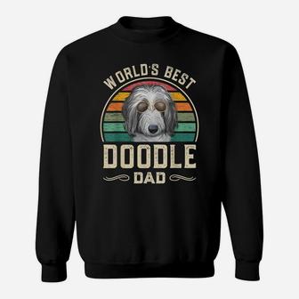 Mens World's Best Doodle Dad Vintage Sheepadoodle Dog Dad Sweatshirt | Crazezy DE