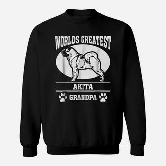 Mens Worlds Greatest Akita Dog Grandpa T-Shirt Sweatshirt | Crazezy