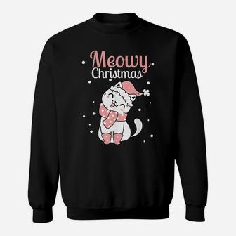 Meowy Catmas Meowy Xmas Winter Holidays Reindeer Cat Lovers Sweatshirt | Crazezy