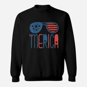 Merica American Flag Sweatshirt | Crazezy