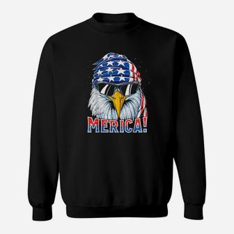 Merica Eagle 4Th Of July American Flag Sunglasses Sweatshirt - Monsterry