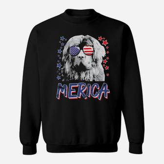 Merica Newfoundland Dog 4Th Of July Usa Gift Sweatshirt - Monsterry
