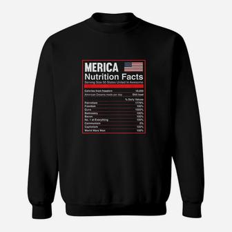Merica Nutrition Facts America Flag Sweatshirt - Thegiftio UK