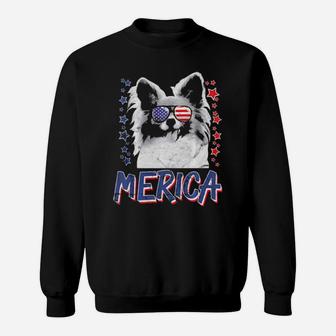 Merica Papillon Dog 4Th Of July Usa Gift Sweatshirt - Monsterry