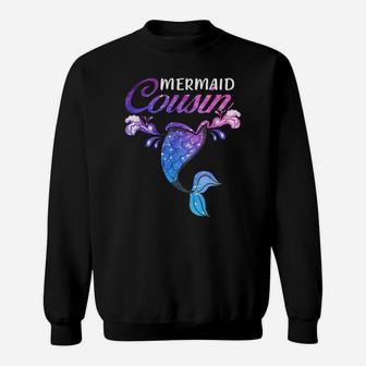Mermaid Cousin Mermaid Birthday Party Family Sweatshirt | Crazezy UK