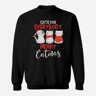 Merry Catmas Cats For Everybody For Cat Mom And Cat Dad Sweatshirt | Crazezy AU