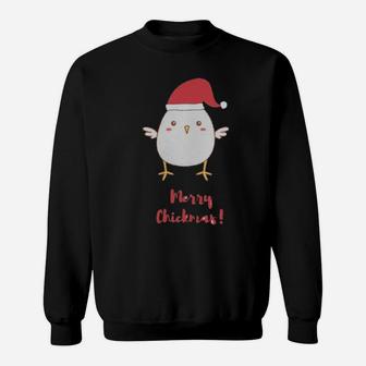 Merry Chickmas Chicken Hat Santa Clause Sweatshirt - Monsterry DE