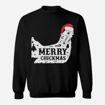 Merry Chickmas Clothing Holiday Gift Funny Christmas Chicken Sweatshirt Sweatshirt | Crazezy DE