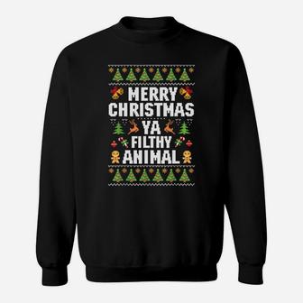 Merry Christmas Animal Filthy Ya Ugly Sweatshirt | Crazezy