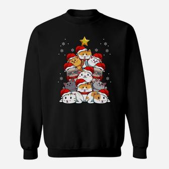 Merry Christmas Cat Kitten Tree Pet Lover Xmas Party Holiday Sweatshirt Sweatshirt | Crazezy UK