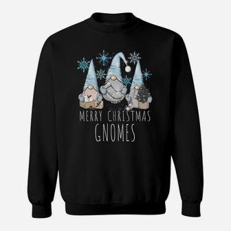 Merry Christmas Gnomies Winter Snowflake Funny Gnome Gift Sweatshirt | Crazezy DE