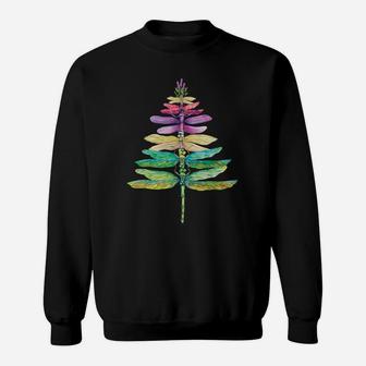 Merry Christmas Insect Lover Xmas Dragonfly Christmas Tree Sweatshirt | Crazezy CA