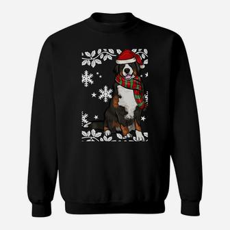 Merry Christmas Ornament Bernese Mountain Dog Xmas Santa Sweatshirt Sweatshirt | Crazezy