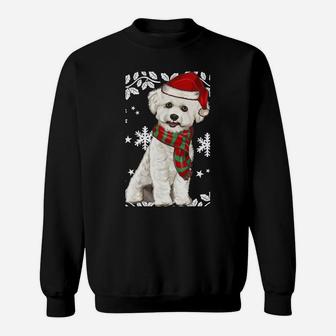 Merry Christmas Ornament Bichons Frise Xmas Santa Sweatshirt Sweatshirt | Crazezy