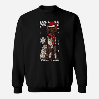 Merry Christmas Ornament German Shorthaired Pointer Xmas Sweatshirt Sweatshirt | Crazezy