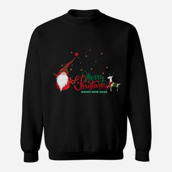 Merry Christmas Outfit Gift Cute Santa Claus Elf Reindeer Sweatshirt Sweatshirt | Crazezy DE