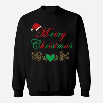 Merry Christmas Santa Clause Hat Apparel Design Xmas Gift Sweatshirt | Crazezy