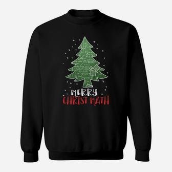 Merry Christmath Christmas Math Tree Geometry Fraction Jokes Sweatshirt Sweatshirt | Crazezy