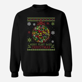 Merry Plant Based Christmas Vegan Xmas Gift Ugly Sweater Sweatshirt Sweatshirt | Crazezy DE