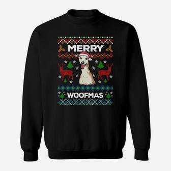 Merry Woofmas Ugly Sweater Christmas Greyhound Lover Gift Sweatshirt Sweatshirt | Crazezy UK
