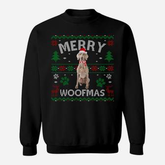 Merry Woofmas Weimaraner Ugly Sweater Santa Hat Sweatshirt Sweatshirt | Crazezy AU