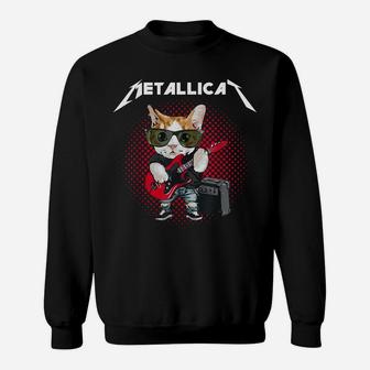 Metallicat Rock Music Funny Parody Cat Lovers Concert Sweatshirt | Crazezy