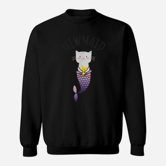 Mewmaid Design For Mermaid And Cat Lovers Girls Birthday Sweatshirt | Crazezy AU