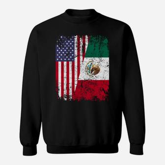 Mexican Roots | Half American Flag | Mexico Sweatshirt | Crazezy DE