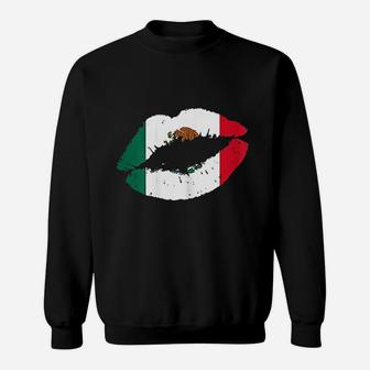 Mexico Lips Kiss Mexican Flag Pride Mexicana Sweatshirt | Crazezy UK