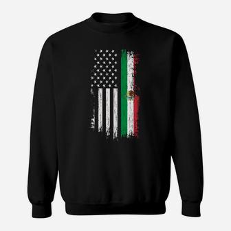 Mexico Usa Grown Roots - Mexican American Flag Sweatshirt | Crazezy