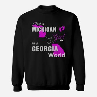 Michigan Girl In Georgia Shirts,michigan Girl Tshirt,georgia Girl T-shirt,georgia Girl Tshirt,michigan Girl In Georgia Shirts,georgia Girl Hoodie Sweatshirt - Thegiftio UK
