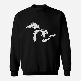 Michigan Map Great Lakes Midwest Mitten Vintage Gift Sweatshirt | Crazezy DE