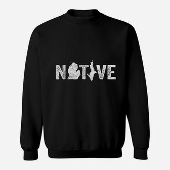 Michigan Native Love Raised Born State Sweatshirt - Thegiftio UK