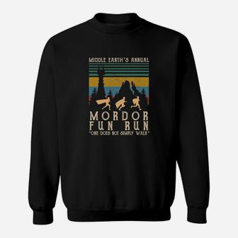 Middle Earth Annual Mordor Fun Run One Does Not Simply Walk Vintage Sweatshirt | Crazezy UK