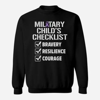 Military Child Month Purple Up Pride Brave Courage T Shirt Sweatshirt | Crazezy