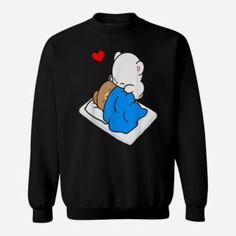 Milk Mocha Bear Always Kiss Me Goodnight Valentines Couples Sweatshirt - Monsterry
