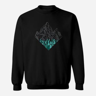 Minimal Mountains Geometry Outdoor Hiking Nature Sweatshirt | Crazezy AU