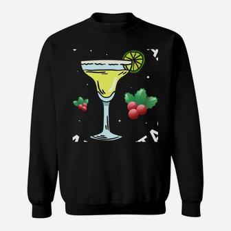 Mistletoes And Margaritas Xmas Gift Women Christmas Drinking Sweatshirt Sweatshirt | Crazezy