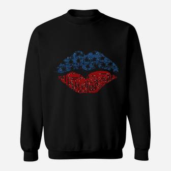 Mnlybaby American Flag Lips Sweatshirt | Crazezy