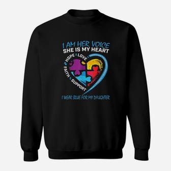Mom Dad Puzzle I Wear Blue For My Daughter Awareness Sweatshirt | Crazezy AU