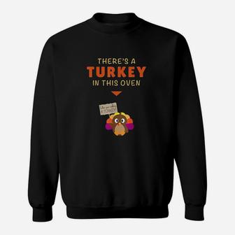 Mom Funny Turkey Thanksgiving Announcement Women Sweatshirt | Crazezy