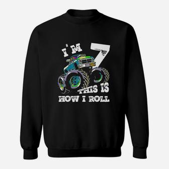 Monster Truck 7Th Birthday Sweatshirt | Crazezy AU