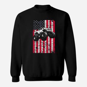 Monster Truck American Flag Racing Sweatshirt - Thegiftio UK