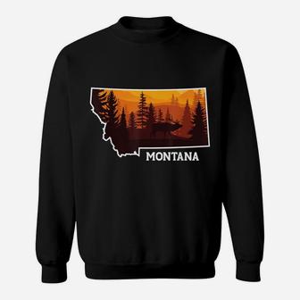 Montana Nature Elk Deer Hunting Hunt Montana Mt Home State Sweatshirt | Crazezy