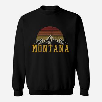 Montana Vintage Mountains Nature Hiking Outdoor Gift Sweatshirt | Crazezy UK