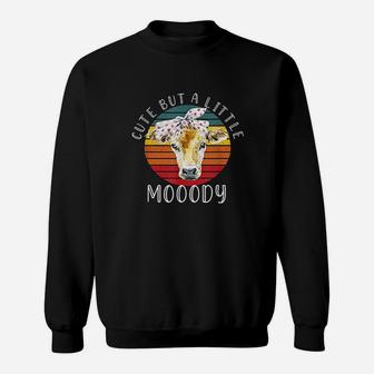 Moody Cow Lovers Farm Clothes Cowgirl For Women Girls Sweatshirt | Crazezy CA