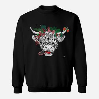 Mooey Christmas Cow Farmer Cowgirl Farm Girl Clothes Women Sweatshirt | Crazezy UK