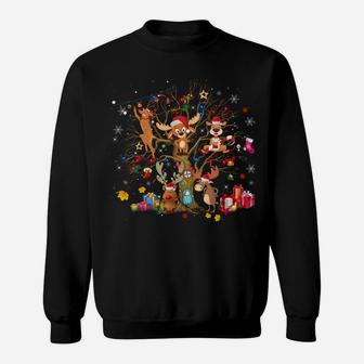 Mooses Santa Hat Christmas Tree Ornament Funny Christmas Sweatshirt Sweatshirt | Crazezy DE