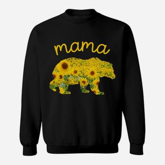 Mothers Day Christmas Floral Father Gift Mama Bear Sunflower Sweatshirt | Crazezy AU